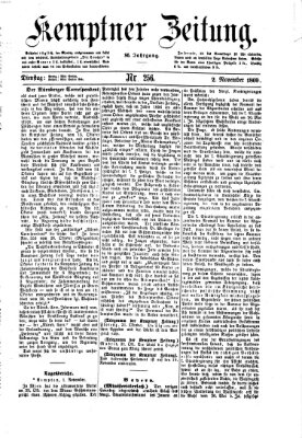 Kemptner Zeitung Dienstag 2. November 1869