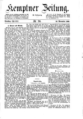 Kemptner Zeitung Dienstag 30. November 1869