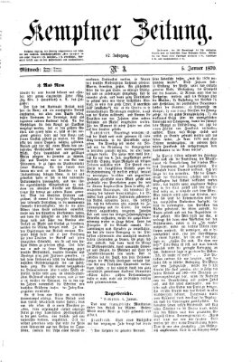 Kemptner Zeitung Mittwoch 5. Januar 1870