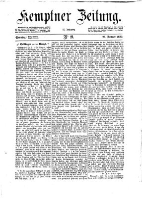 Kemptner Zeitung Sonntag 23. Januar 1870