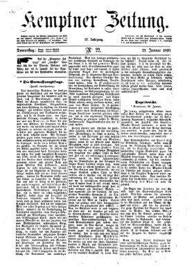 Kemptner Zeitung Donnerstag 27. Januar 1870