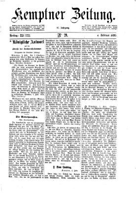 Kemptner Zeitung Freitag 4. Februar 1870