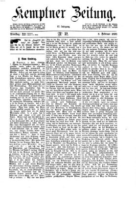 Kemptner Zeitung Dienstag 8. Februar 1870