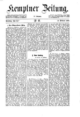 Kemptner Zeitung Sonntag 13. Februar 1870