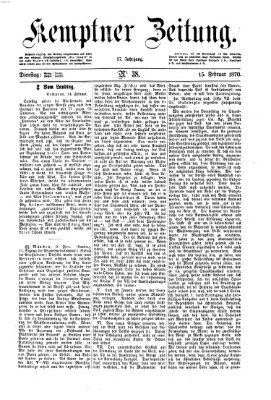 Kemptner Zeitung Dienstag 15. Februar 1870