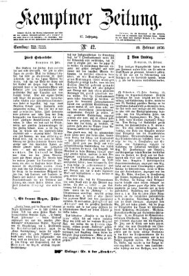 Kemptner Zeitung Samstag 19. Februar 1870