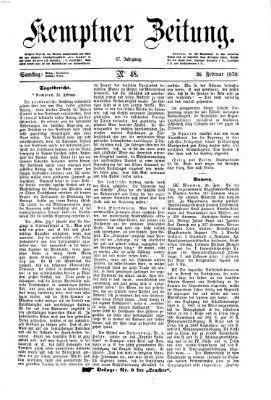 Kemptner Zeitung Samstag 26. Februar 1870