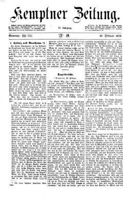 Kemptner Zeitung Sonntag 27. Februar 1870