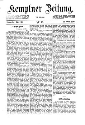 Kemptner Zeitung Donnerstag 10. März 1870