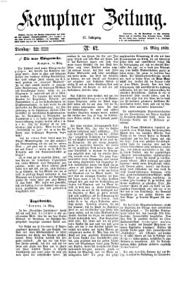 Kemptner Zeitung Dienstag 15. März 1870