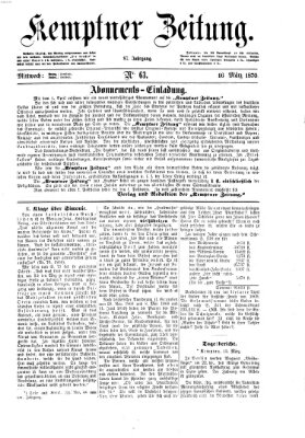 Kemptner Zeitung Mittwoch 16. März 1870