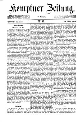 Kemptner Zeitung Sonntag 20. März 1870