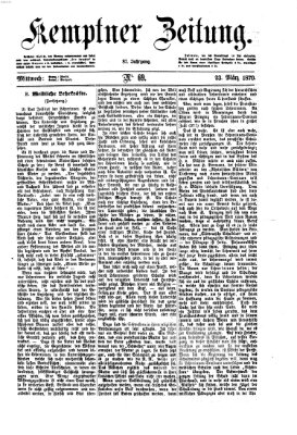 Kemptner Zeitung Mittwoch 23. März 1870