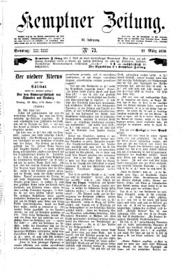 Kemptner Zeitung Sonntag 27. März 1870