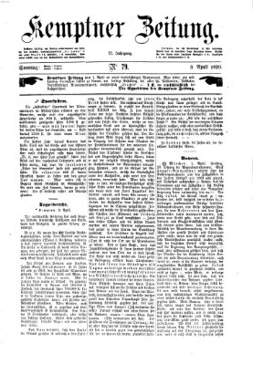 Kemptner Zeitung Sonntag 3. April 1870