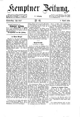 Kemptner Zeitung Donnerstag 7. April 1870