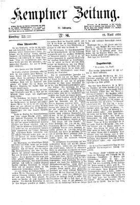 Kemptner Zeitung Dienstag 12. April 1870