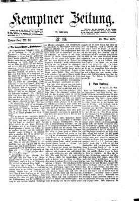 Kemptner Zeitung Donnerstag 19. Mai 1870