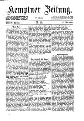 Kemptner Zeitung Mittwoch 25. Mai 1870