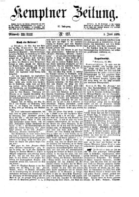 Kemptner Zeitung Mittwoch 1. Juni 1870