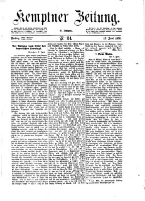 Kemptner Zeitung Freitag 10. Juni 1870