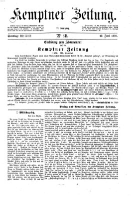 Kemptner Zeitung Sonntag 19. Juni 1870