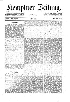 Kemptner Zeitung Freitag 15. Juli 1870