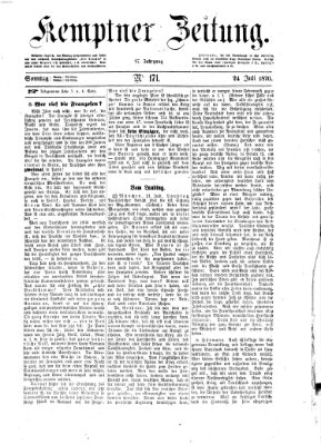 Kemptner Zeitung Sonntag 24. Juli 1870