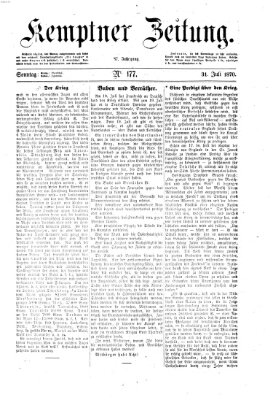 Kemptner Zeitung Sonntag 31. Juli 1870