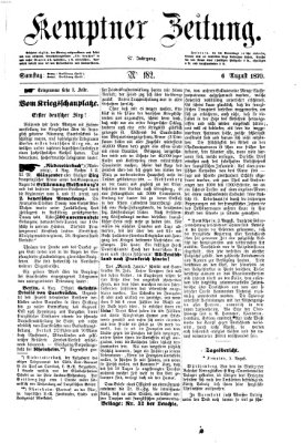 Kemptner Zeitung Samstag 6. August 1870