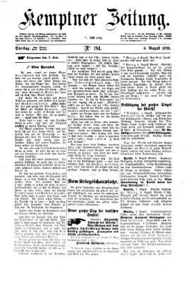 Kemptner Zeitung Montag 8. August 1870