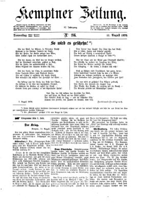 Kemptner Zeitung Donnerstag 11. August 1870