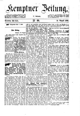 Kemptner Zeitung Sonntag 21. August 1870