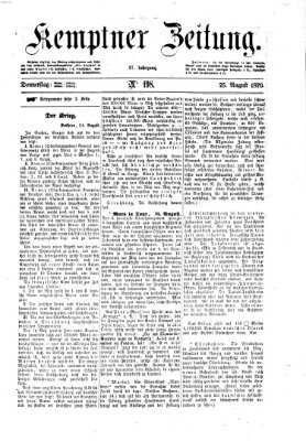 Kemptner Zeitung Donnerstag 25. August 1870