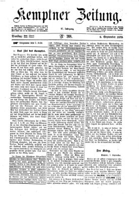 Kemptner Zeitung Dienstag 6. September 1870