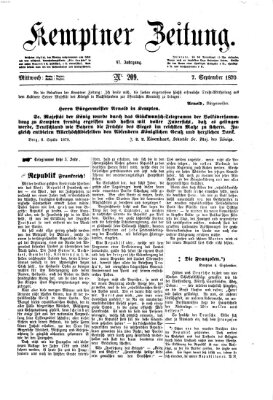 Kemptner Zeitung Mittwoch 7. September 1870