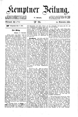 Kemptner Zeitung Mittwoch 14. September 1870