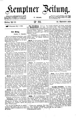 Kemptner Zeitung Freitag 23. September 1870