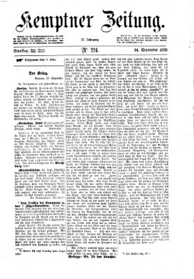 Kemptner Zeitung Samstag 24. September 1870