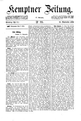 Kemptner Zeitung Sonntag 25. September 1870