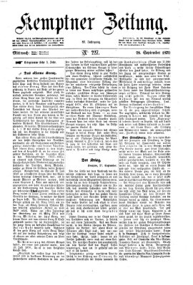 Kemptner Zeitung Mittwoch 28. September 1870