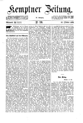 Kemptner Zeitung Mittwoch 12. Oktober 1870