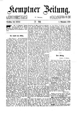 Kemptner Zeitung Dienstag 1. November 1870