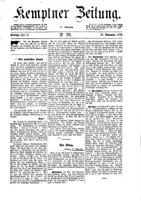 Kemptner Zeitung Freitag 18. November 1870