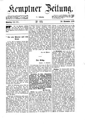 Kemptner Zeitung Sonntag 20. November 1870