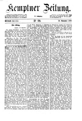 Kemptner Zeitung Mittwoch 23. November 1870