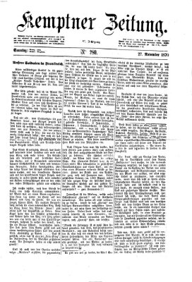 Kemptner Zeitung Sonntag 27. November 1870