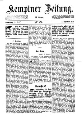 Kemptner Zeitung Donnerstag 1. Dezember 1870