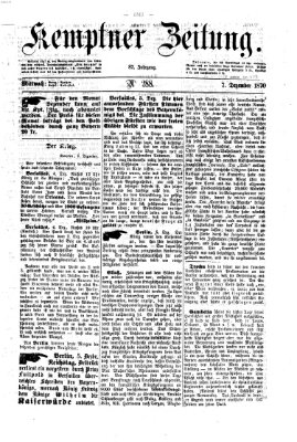 Kemptner Zeitung Mittwoch 7. Dezember 1870