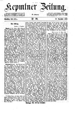 Kemptner Zeitung Samstag 10. Dezember 1870